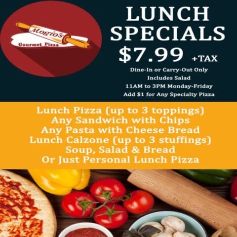 Lunch Specials | Special Coupon | Mogio's Gourmet Pizza